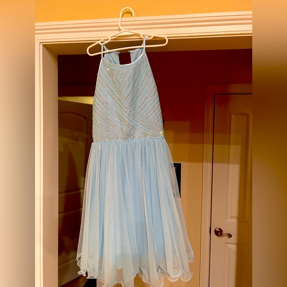 Girls light blue cocktail dress
